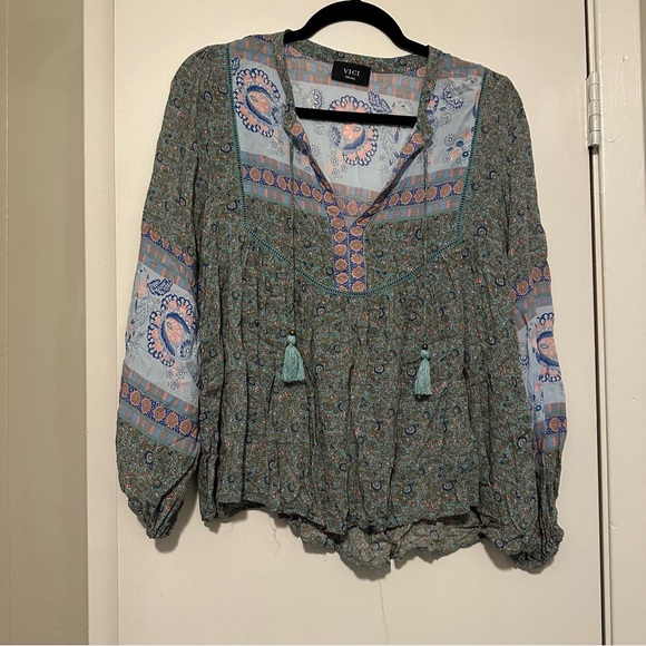 Vici long sleeve bohemian blouse size S - Picture 1 of 7